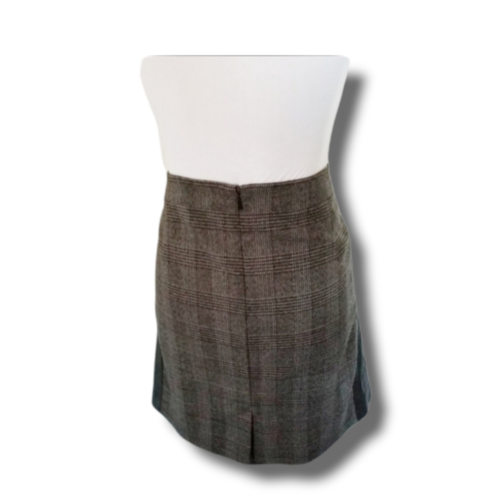 Vintage Gray Glen plaid tartan preppy pencil skirt 18 petite twee dark Academia